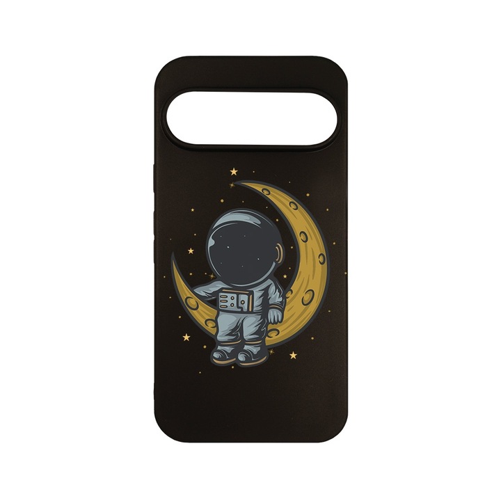 Husa pentru Google Pixel 9, BestCase® Slim SIlicon 0.8MM, Astronaut on Moon, Protectie Camera, Antisoc, Rezistenta la uzura, c-B 997