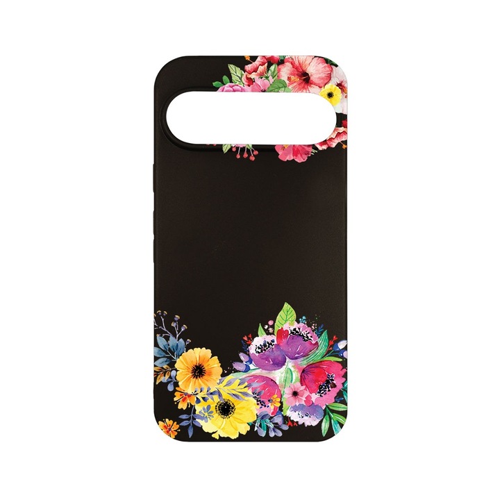 Husa pentru Google Pixel 9, BestCase® Slim SIlicon 0.8MM, Flowers, Protectie Camera, Antisoc, Rezistenta la uzura, c-B 56
