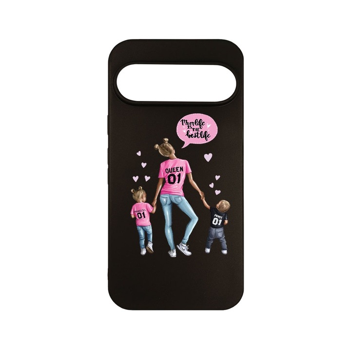 Husa pentru Google Pixel 9 Pro, BestCase® Slim SIlicon 0.8MM, Mom Life Boy And Girl, Protectie Camera, Antisoc, Rezistenta la uzura, c-B 557