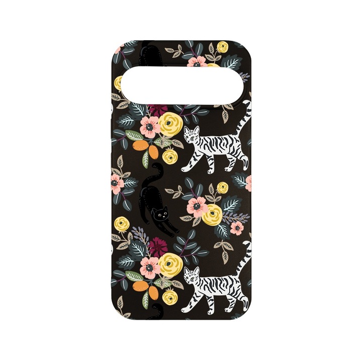 Husa pentru Google Pixel 9 Pro, BestCase® Slim SIlicon 0.8MM, Cat Pattern, Protectie Camera, Antisoc, Rezistenta la uzura, c-B 1429