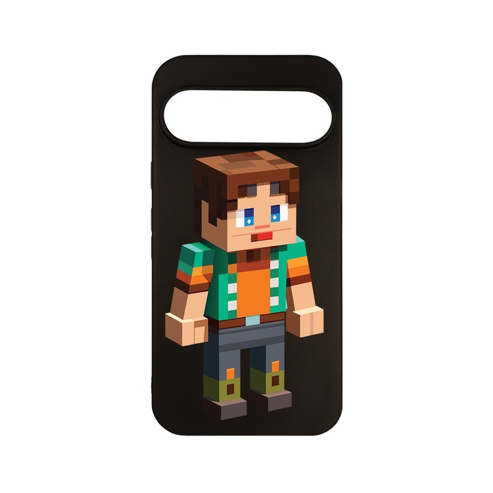 Husa pentru Google Pixel 9 Pro, BestCase® Slim SIlicon 0.8MM, Minecraft Character, Protectie Camera, Antisoc, Rezistenta la uzura, c-B 1682
