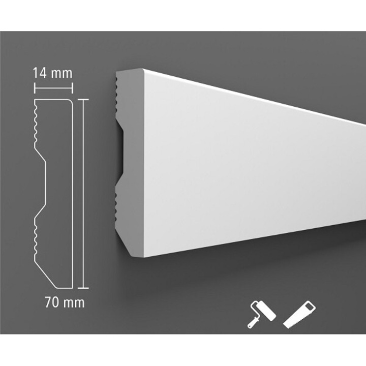 Duropolimer dekoratív lábazat, 240 x 7 x 1,4 cm D 307