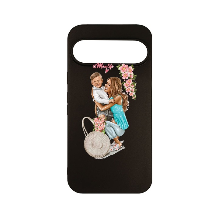 Husa pentru Google Pixel 9 Pro, BestCase® Slim SIlicon 0.8MM, Mom Life With a Boy, Protectie Camera, Antisoc, Rezistenta la uzura, c-B 559