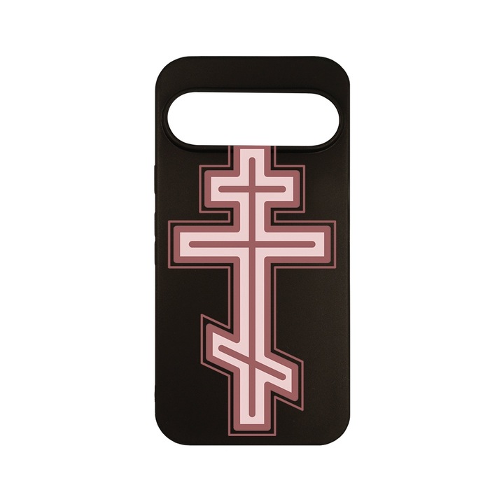 Husa pentru Google Pixel 9 Pro, BestCase® Slim SIlicon 0.8MM, Classic Cross Red, Protectie Camera, Antisoc, Rezistenta la uzura, c-B 1792