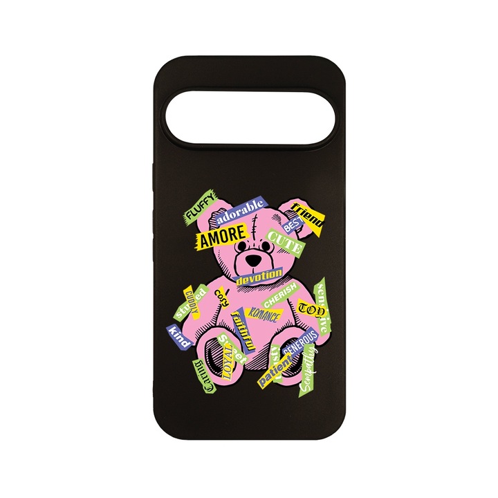 Husa pentru Google Pixel 9 Pro, BestCase® Slim SIlicon 0.8MM, Teddy Bear Amour, Protectie Camera, Antisoc, Rezistenta la uzura, c-B 1547