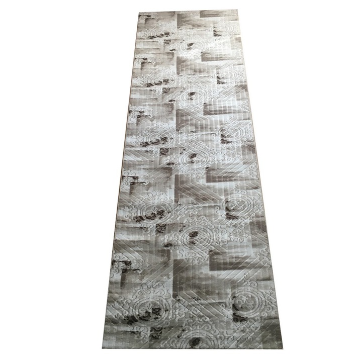 Covor Akustic Embos Bej, Abstract, Poliester, 80 x 300 cm