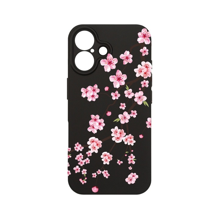 BestCase 1.2mm Szilikon telefontok, kompatibilis modell Apple iPhone 16 Plus, Japan Cherry tree, Kameravédelem, Mikroszálas puha belső, PB 1475