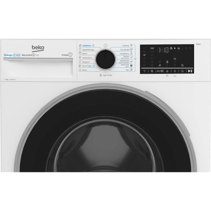 Masina de Spalat Rufe Frontala BEKO B3WFU48215WB2 ES, EnergySpin, SteamCure, 8 kg, 1200rpm, Clasa A, Alb