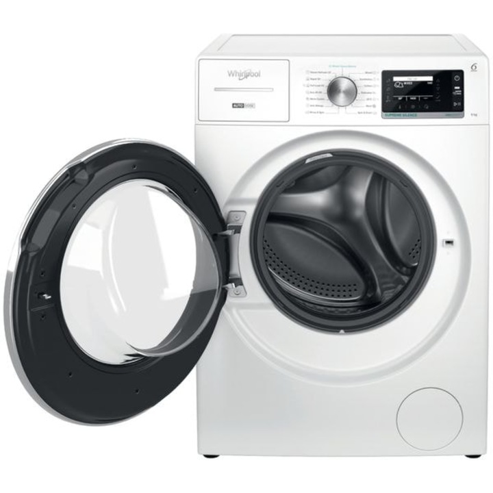 Masina de Spalat Rufe Frontala WHIRLPOOL W8 99AD SILENCE EE, Steam, 6th Sense, 9 kg, 1400rpm, Clasa A, Alb