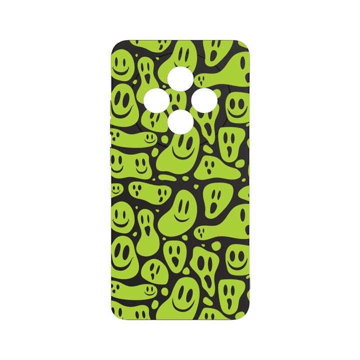 BestCase 1.2mm Szilikon telefontok, kompatibilis modell Xiaomi Redmi 14C, Green Acid Smiley, Kameravédelem, Mikroszálas puha belső, PB 1051