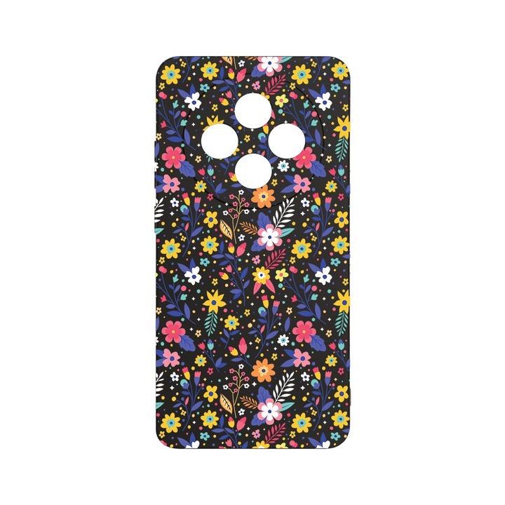 BestCase 1.2mm Szilikon telefontok, kompatibilis modell Xiaomi Redmi 14C, Flower Pattern, Kameravédelem, Mikroszálas puha belső, PB 955