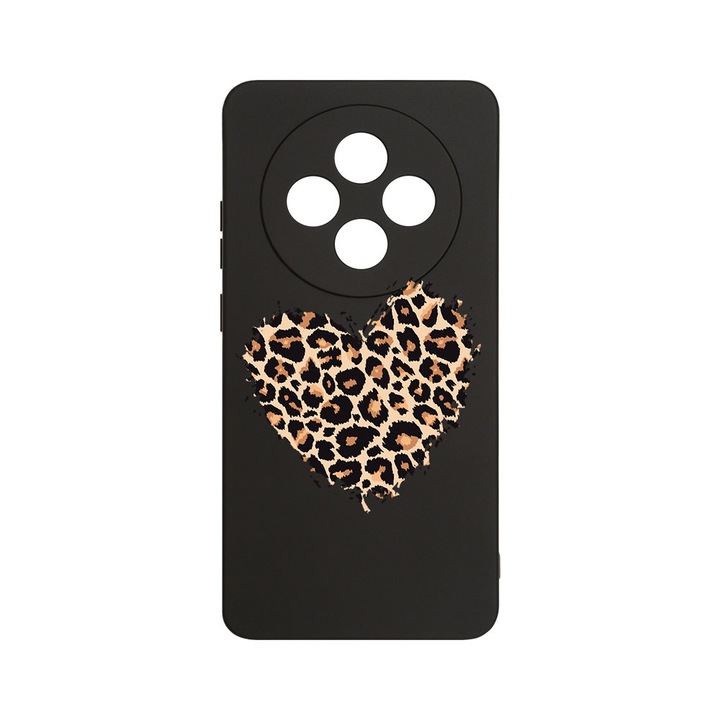 Husa pentru OPPO Reno12 F / Reno12 FS, BestCase® Slim Premium Silicon 1.2MM, Leopard Heart, Microfibra in interior, Antisoc, Protectie camera si ecran, PB 761