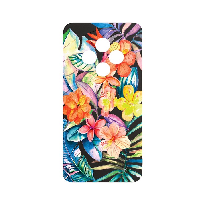 BestCase 1.2mm Szilikon telefontok, kompatibilis modell Xiaomi Redmi 14C, Topical Flowers, Kameravédelem, Mikroszálas puha belső, PB 498