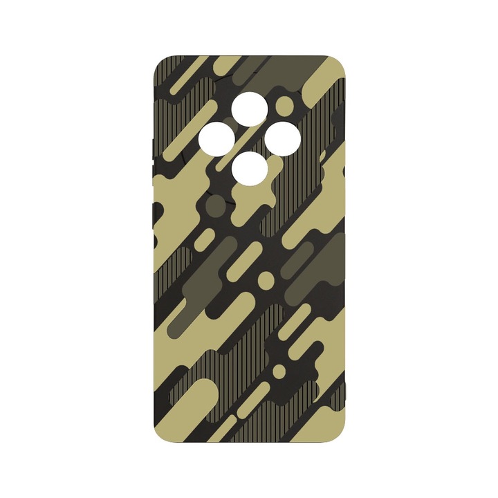 BestCase 1.2mm Szilikon telefontok, kompatibilis modell Xiaomi Redmi 14C, Green Camouflage, Kameravédelem, Mikroszálas puha belső, PB 811