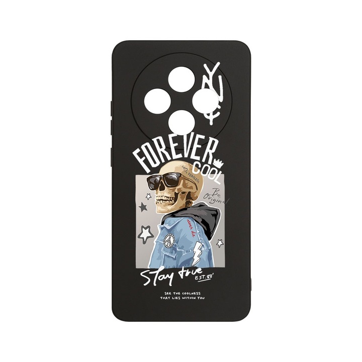 BestCase 1.2mm Szilikon telefontok, kompatibilis modell Xiaomi Redmi 14C, Forever Cool Skeleton, Kameravédelem, Mikroszálas puha belső, PB 935