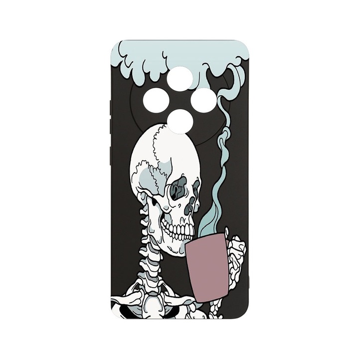 BestCase 1.2mm Szilikon telefontok, kompatibilis modell Xiaomi Redmi 14C, Skull, Kameravédelem, Mikroszálas puha belső, PB 252