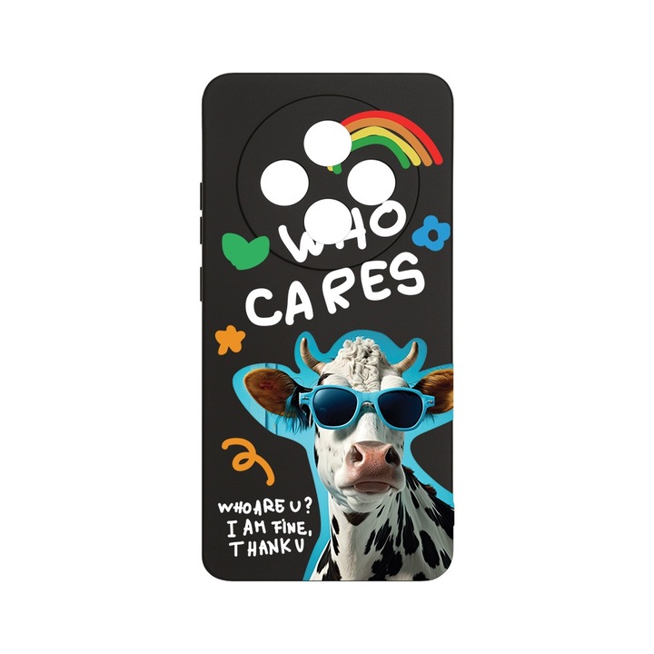 BestCase 1.2mm Szilikon telefontok, kompatibilis modell Xiaomi Redmi 14C, Cool Cow - Who Cares?, Kameravédelem, Mikroszálas puha belső, PB 975