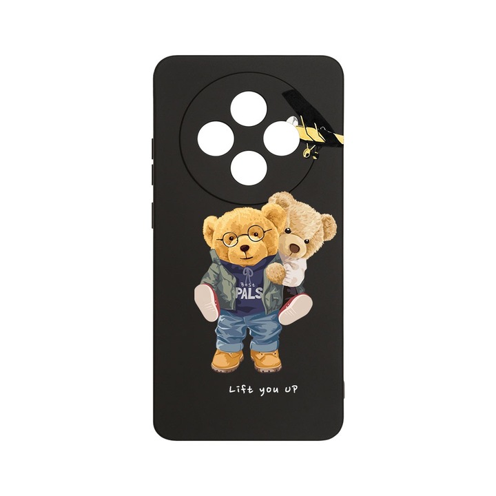 BestCase 1.2mm Szilikon telefontok, kompatibilis modell Xiaomi Redmi 14C, Teddy Bear Lift me up, Kameravédelem, Mikroszálas puha belső, PB 933
