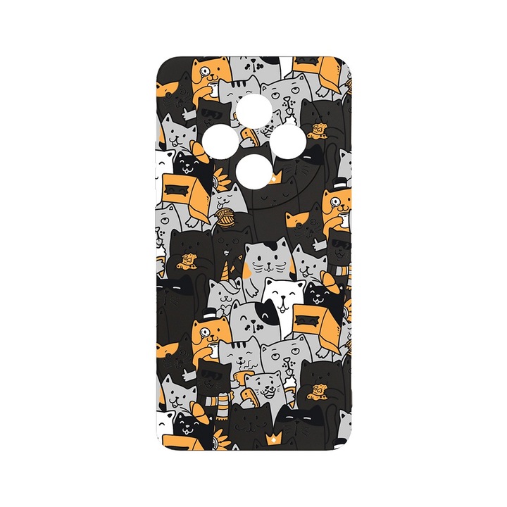 BestCase 1.2mm Szilikon telefontok, kompatibilis modell Xiaomi Redmi 14C, Cat Pattern, Kameravédelem, Mikroszálas puha belső, PB 1030