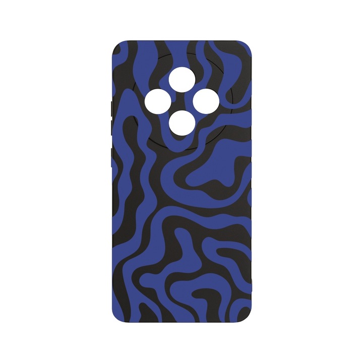 Husa pentru Xiaomi Redmi 14C, BestCase® Slim Premium Silicon 1.2MM, Blue Abstract Line, Microfibra in interior, Antisoc, Protectie camera si ecran, PB 1477