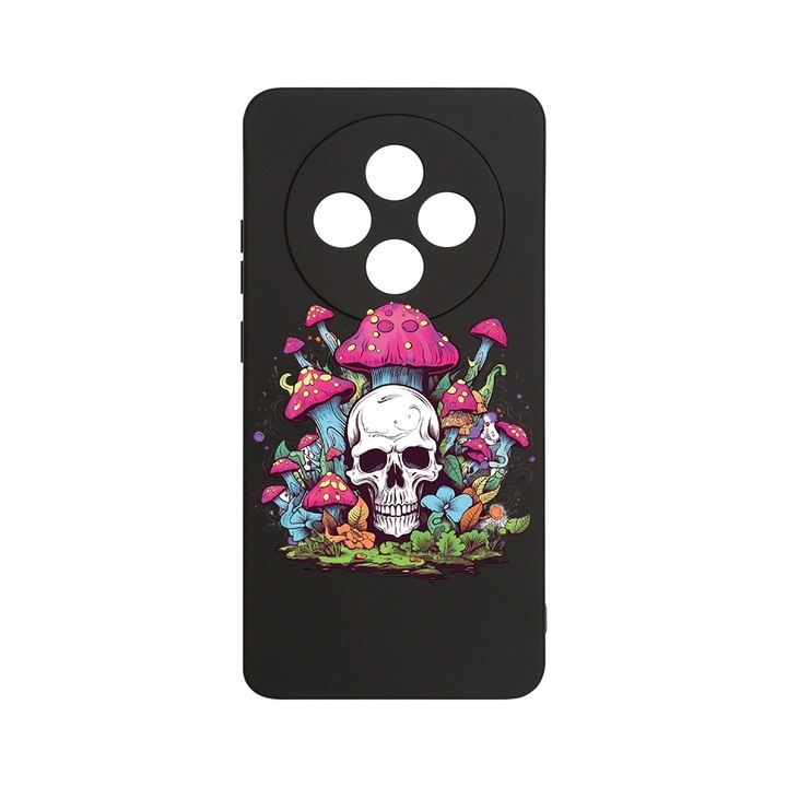 Husa Pentru OPPO Reno12 F / Reno12 FS, BestCase® Slim Premium Silicon 1.2MM, Dream Colors - Skull and Mushrooms, Microfibra in interior, Antisoc, Protectie camera si ecran, PB 1578