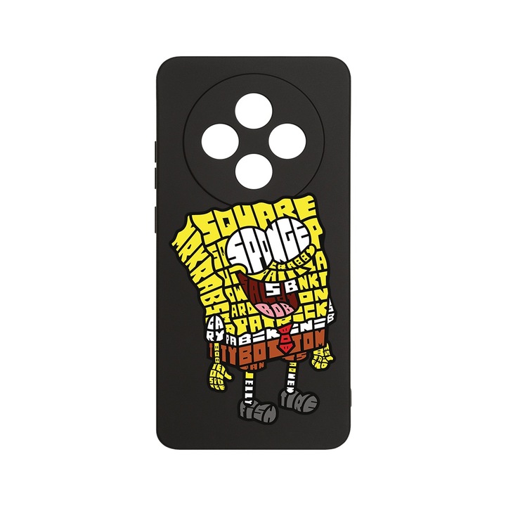 BestCase 1.2mm Szilikon telefontok, kompatibilis modell Xiaomi Redmi 14C, Calligraphy Sponge Bob, Kameravédelem, Mikroszálas puha belső, PB 1532