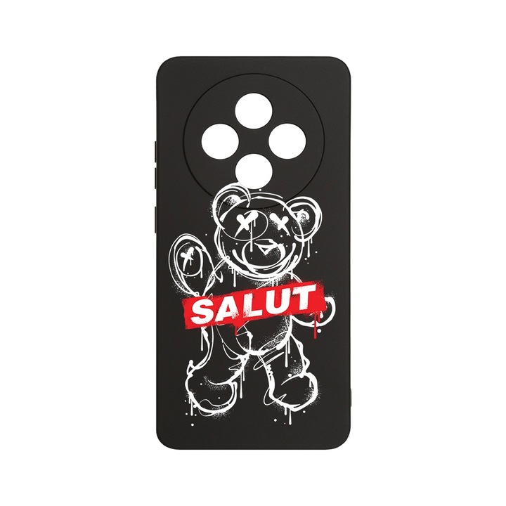 BestCase 1.2mm Szilikon telefontok, kompatibilis modell Xiaomi Redmi 14C, Teddy Bear Salut, Kameravédelem, Mikroszálas puha belső, PB 1548