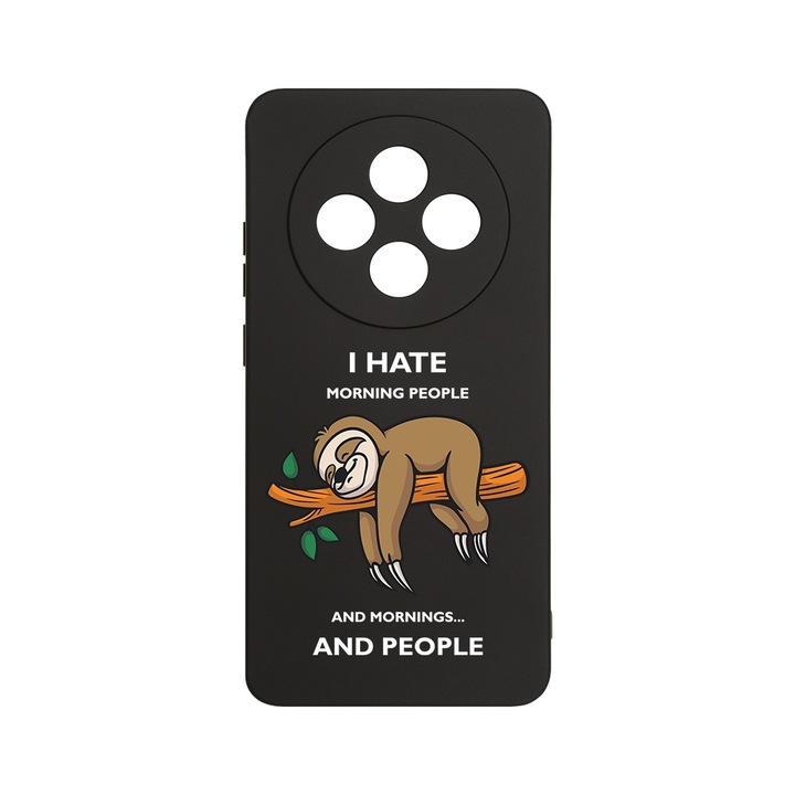 Husa pentru OPPO Reno12 F / Reno12 FS, BestCase® Slim Premium Silicon 1.2MM, I Hate Morning, Microfibra in interior, Antisoc, Protectie camera si ecran, PB 1613