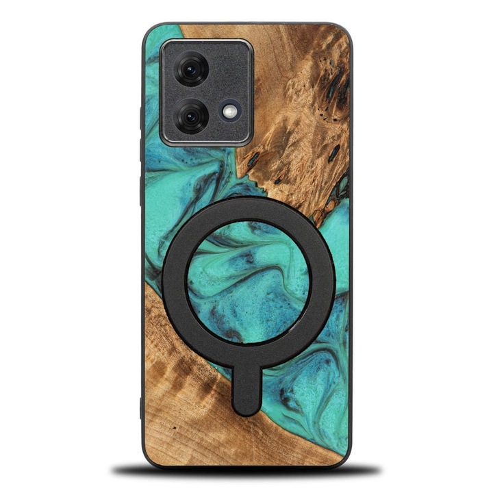 Husa Bewood Unique pentru Motorola Moto G84 5G, turcoaz Mag