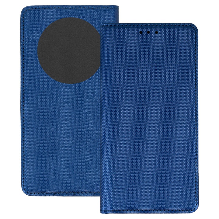 Husa pentru Honor Magic 7 Lite, PU Casual Book, Buzunar card, Inchidere magnetica, Functie stand / suport, Decupaj difuzor apeluri, Acoperire completa 360 de grade, Protectie fata-spate, Tip carte, Albastru