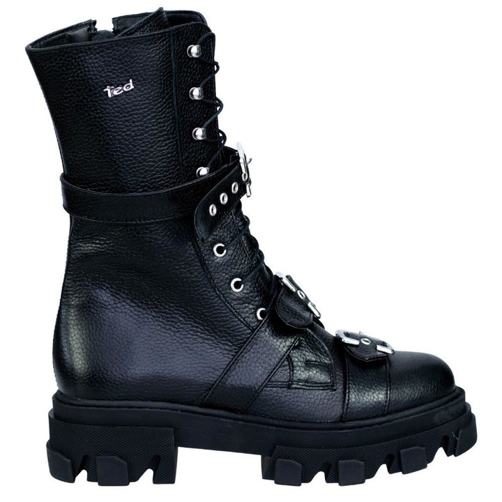 Bocanci dama Combat negri, Negru