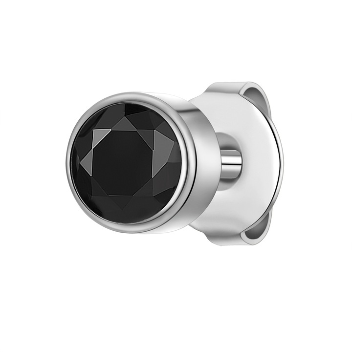 True Rebels, Cercel cu tija din otel inoxidabil decorat cu zirconia, Argintiu