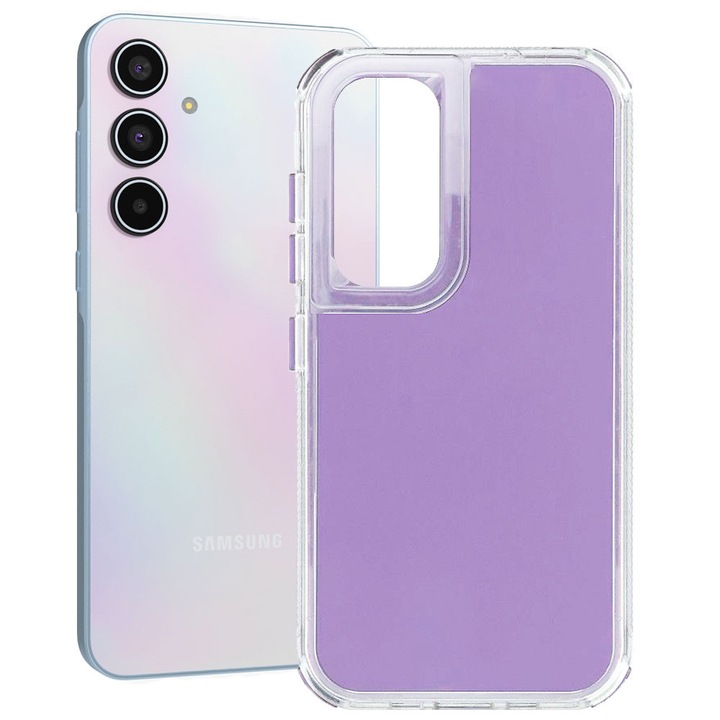 Husa pentru Samsung Galaxy A55 5G, Forge Armor Ultra, Bumper din policarbonat aderent, Constructie rigida, Intarituri de silicon, Colturi cu protectie antisoc, Spate mat, Mov
