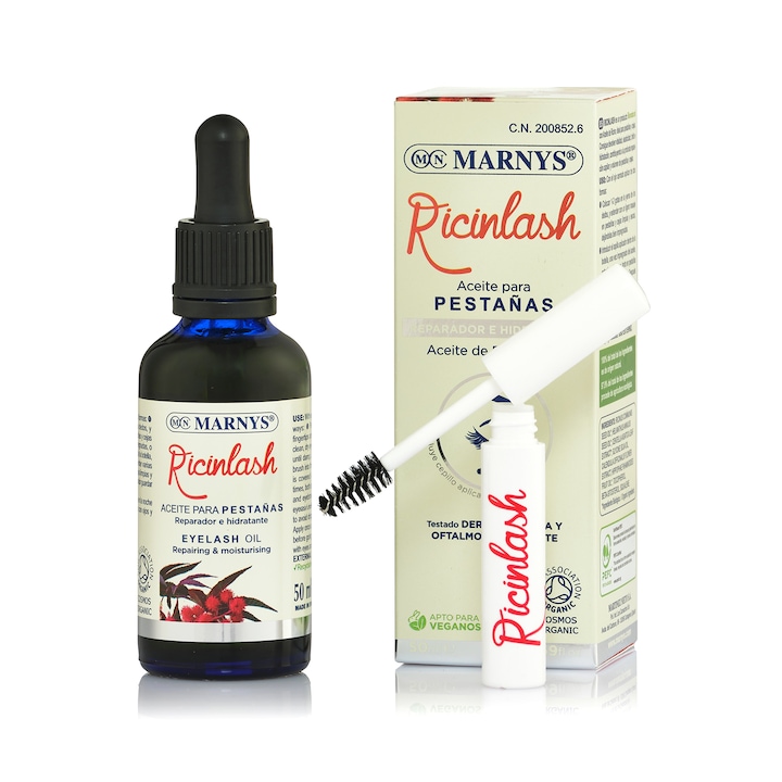 Ricinlash Ulei De Ricin Organic Pentru Stimularea Cresterii Genelor Vegan Sticla Cu 50 De Ml