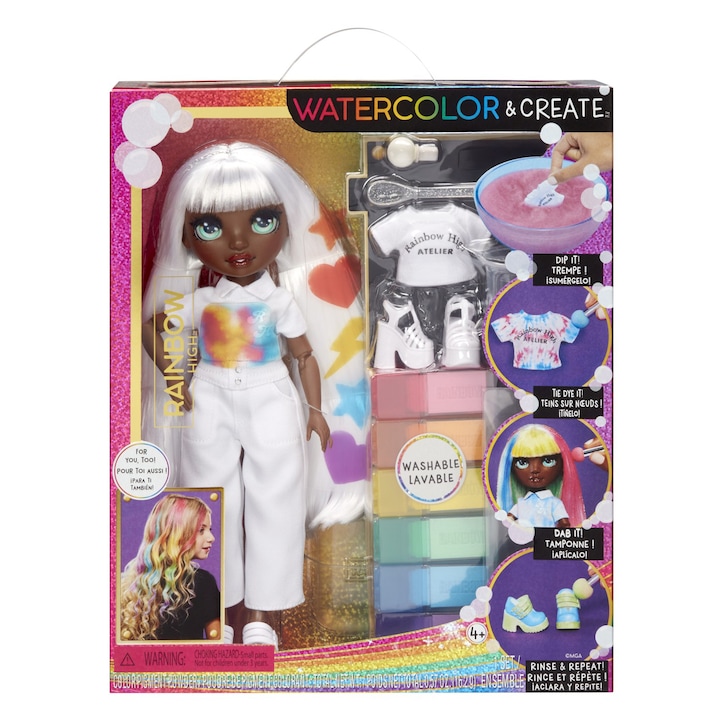 Papusa Rainbow High - Watercolor Create, Ochi Verzi