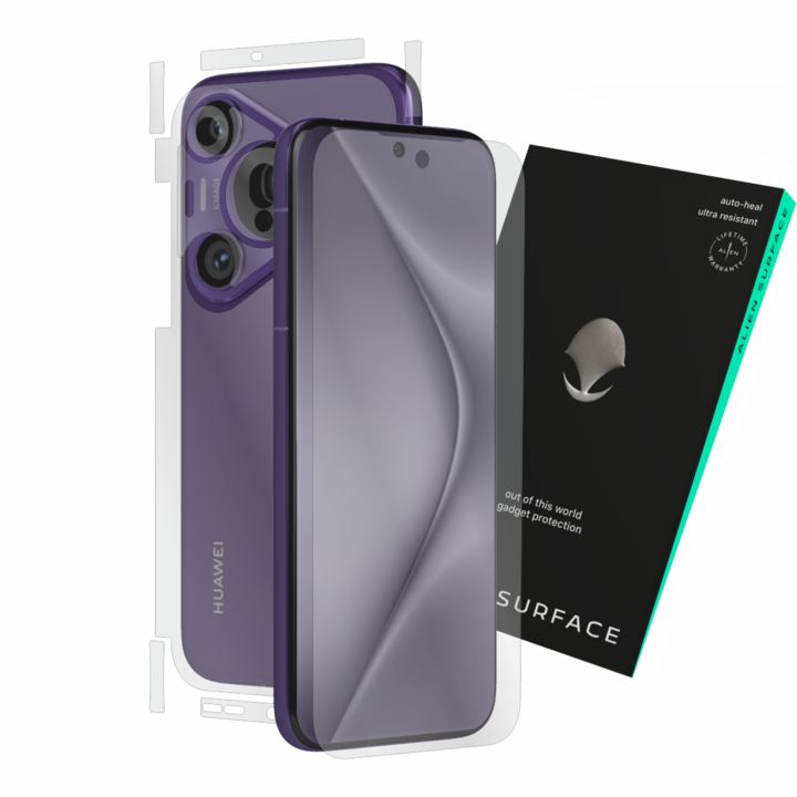 Védőfólia, kompatibilis a Huawei Pura 70 Pro készülékkel, képernyőborítás, hátlap oldalakkal és kamerával, Alien Surface