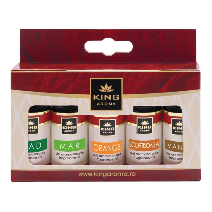 Опаковка от 5 арома масла Kingaroma, ароматни, коледни, 10 мл