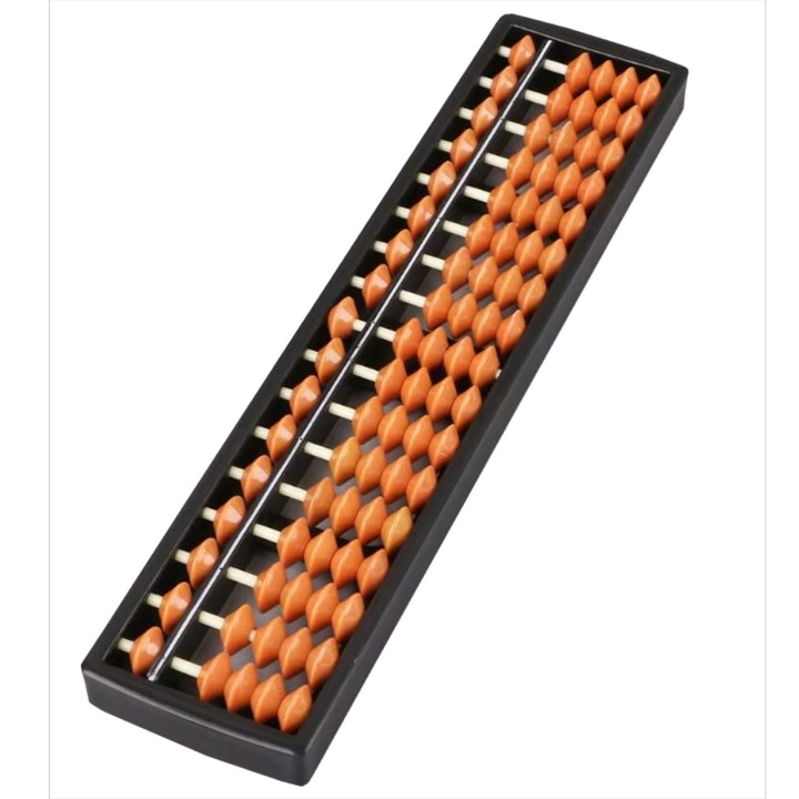 Numaratoare Soroban FusionTechX®, abac cu 17 tije, pentru aritmetica japoneza, culoare maro