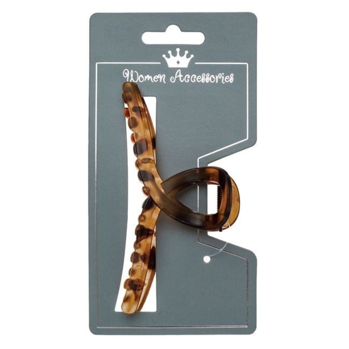 Clama pentru par Antbro® aspect mat de culoare maro cu forma de bucla, 11cm