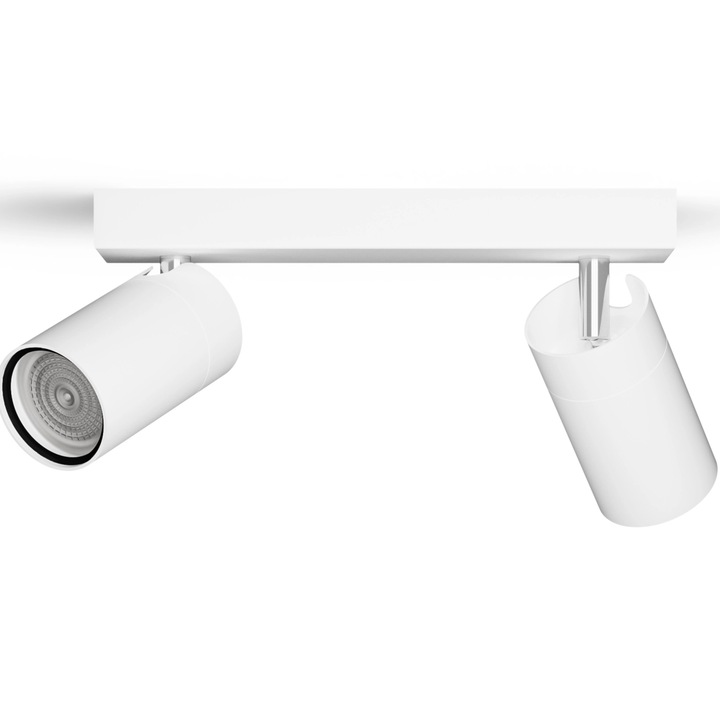Спот Philips Idrisc, 2xGU10 макс. 5W, За баня, Монтаж на таван/стена, IP44, 8x24x12 см, Метал, Бял