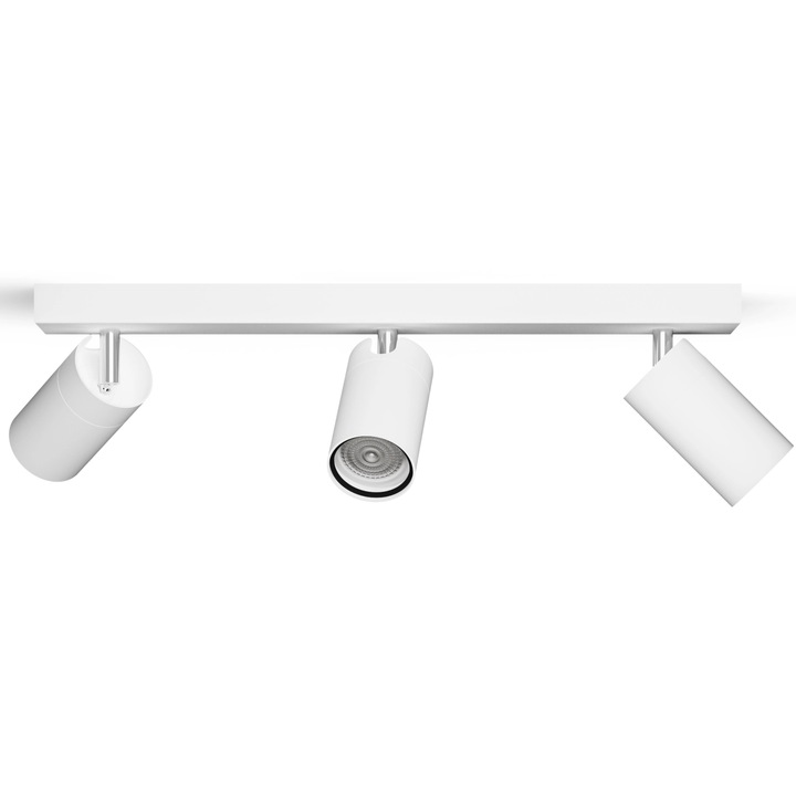 Спот Philips Idris, 3xGU10 макс. 5W, За баня, Монтаж на таван/стена, IP44, 8x44x12 см, Метал, Бял