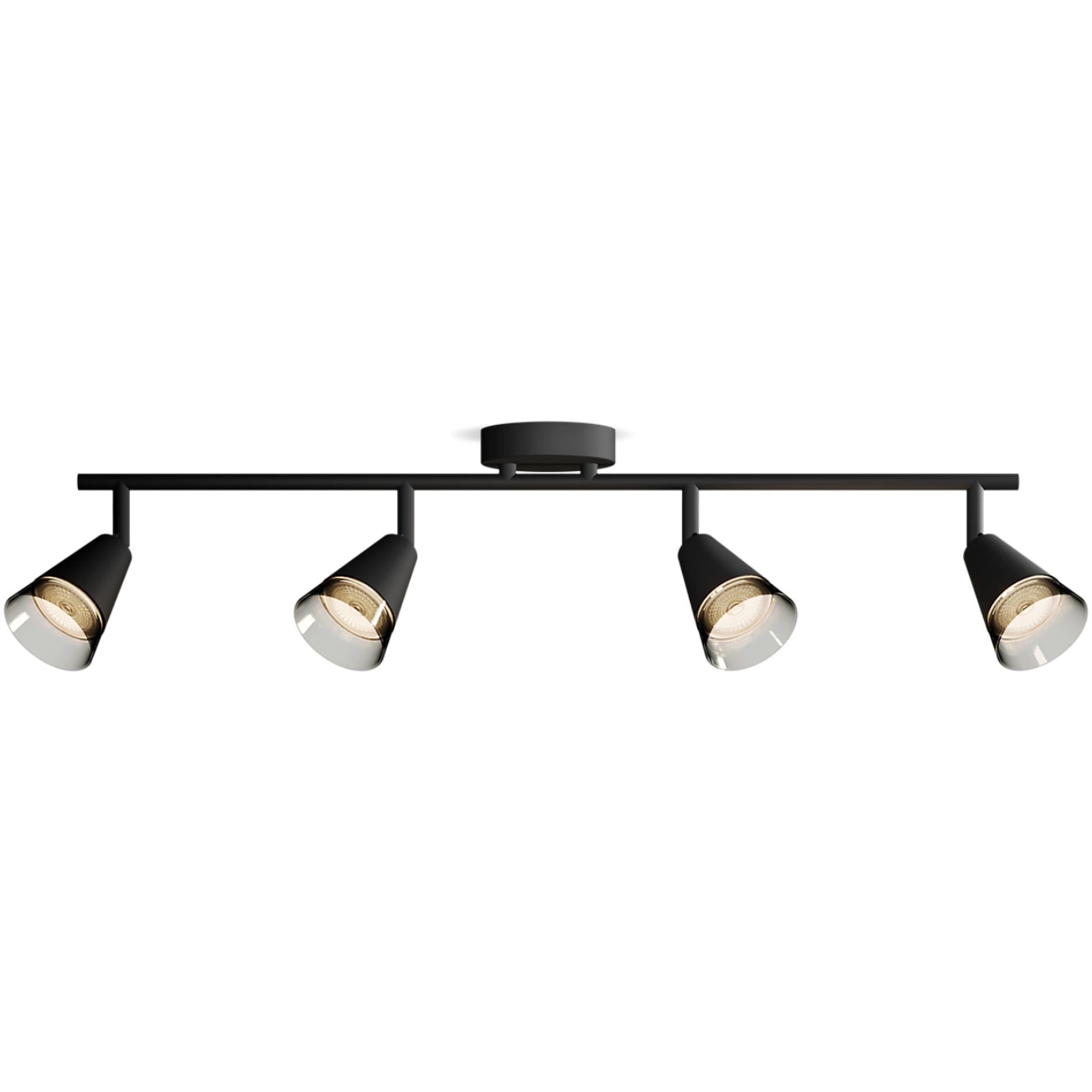 Spot Philips Cleft, 4xGU10, max. 5W, montare plafon/perete, IP20, 12x69x15 cm, Metal, Negru