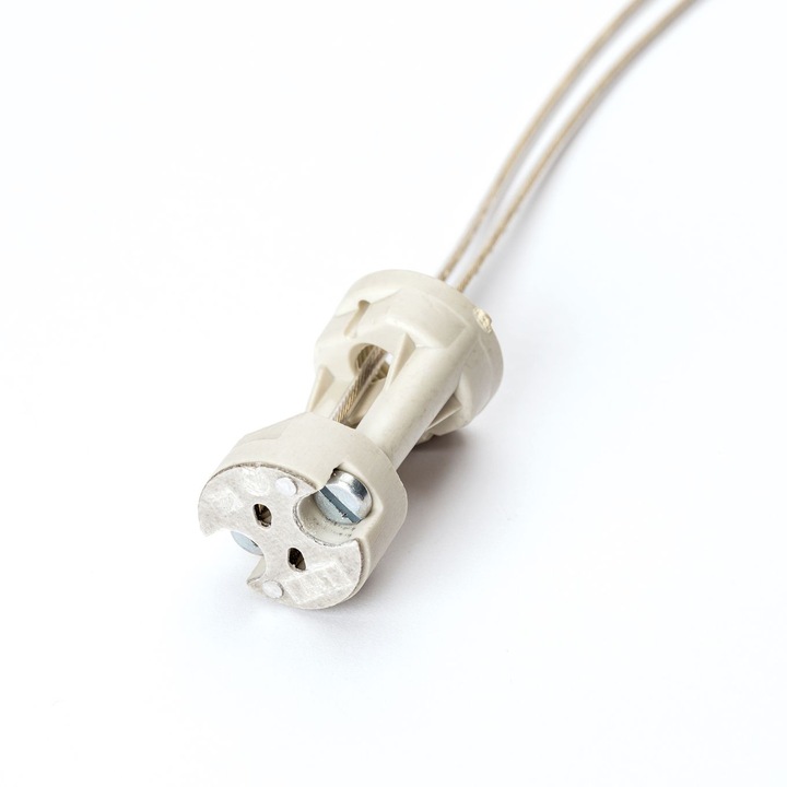 Priza cu halogen G4-6, 35 K100 Diametru 9 mm, inaltime 15 mm, cu cablu 2 x 0.75mm transparent Lungime 1m ORION