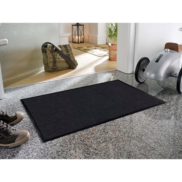 elSimone, bejárati ajtó csúszásgátló szőnyeg, 40x60, 7 mm, Palermo nedvszívó szőnyeg, fekete