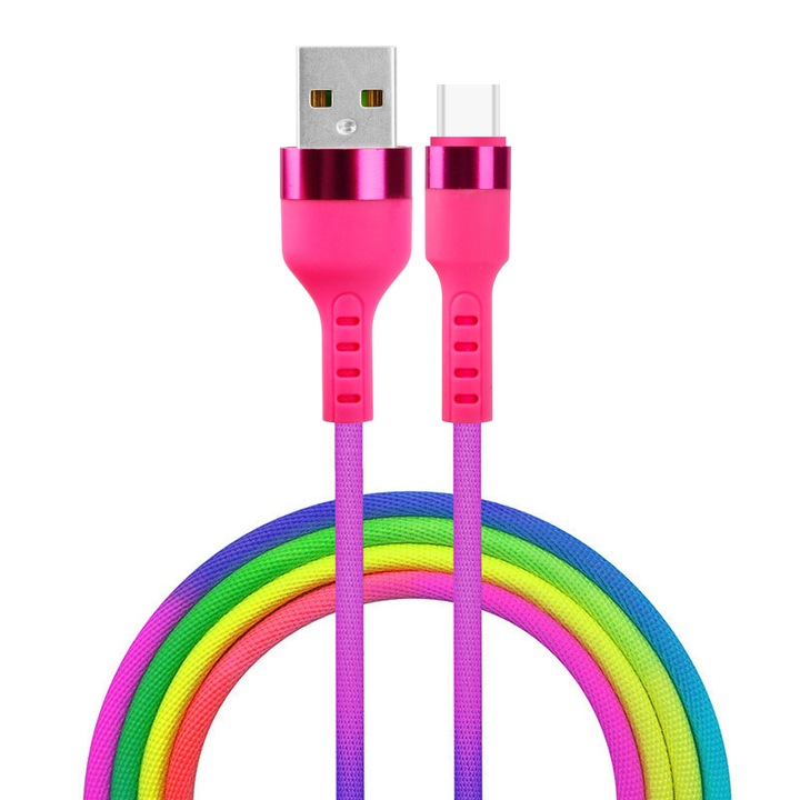 Kábel Setty Usb - Usb-c kábel 1,2 M 2,1a Kna-c-1.22.113 Rainbow