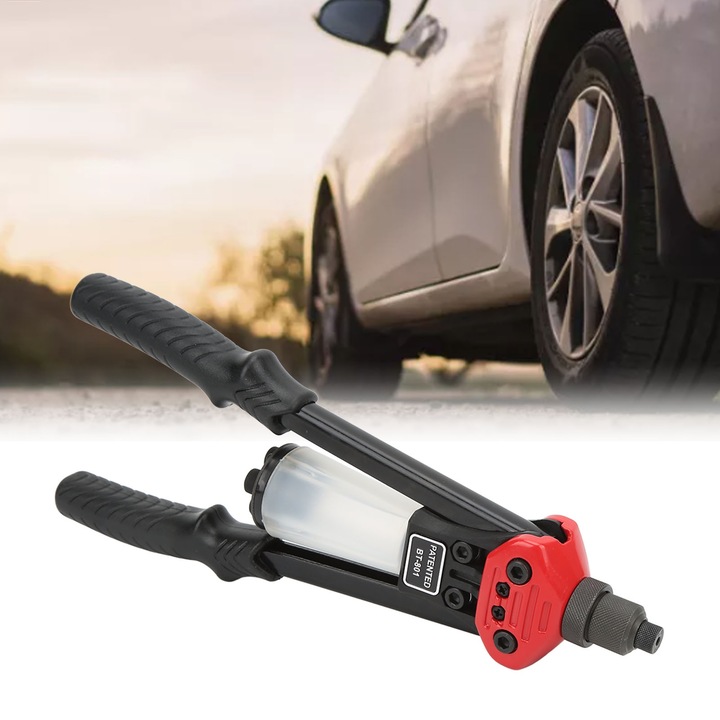 Ръчен нитовател, longziming, капацитет 2.4-6.4 мм, метален, ергономичен дизайн