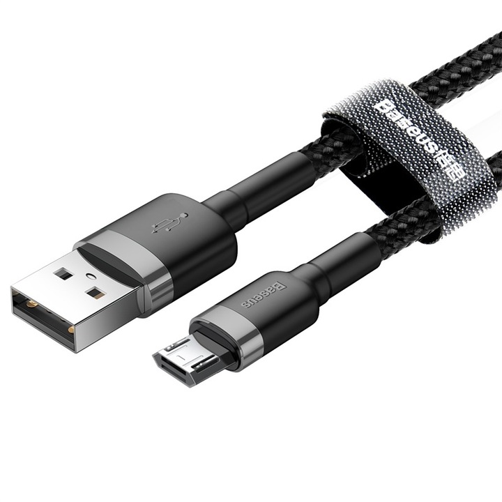 Cablu de incarcare, Baseus, CAMKLF-BG1, USB Type-C, 2.4 A, Negru