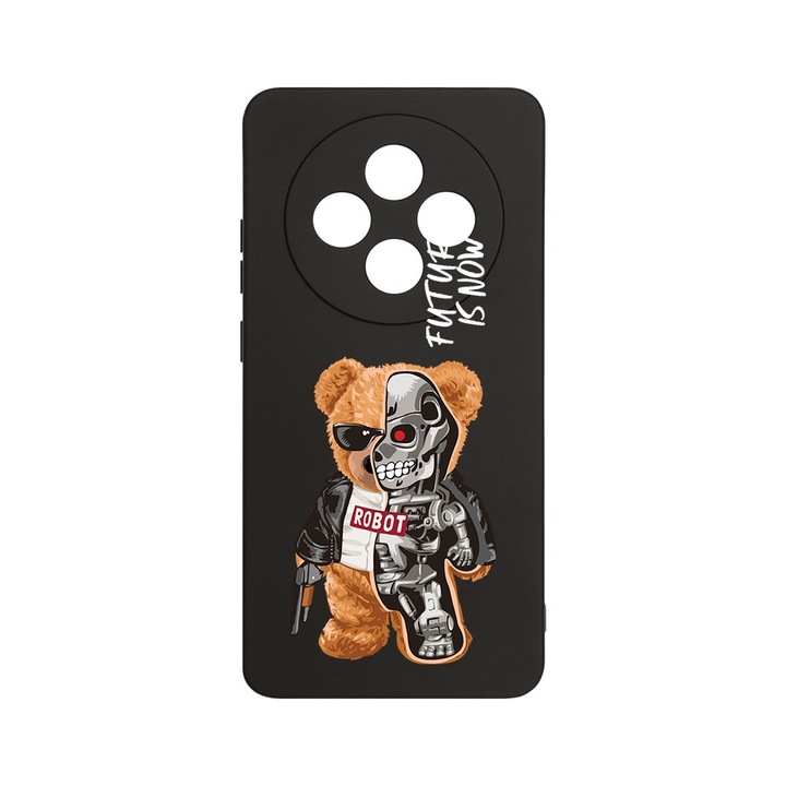 BestCase 1.2mm Szilikon telefontok, kompatibilis modell Xiaomi Redmi 14C, Half Robot Half Teddy Bear, Kameravédelem, Mikroszálas puha belső, PB 931