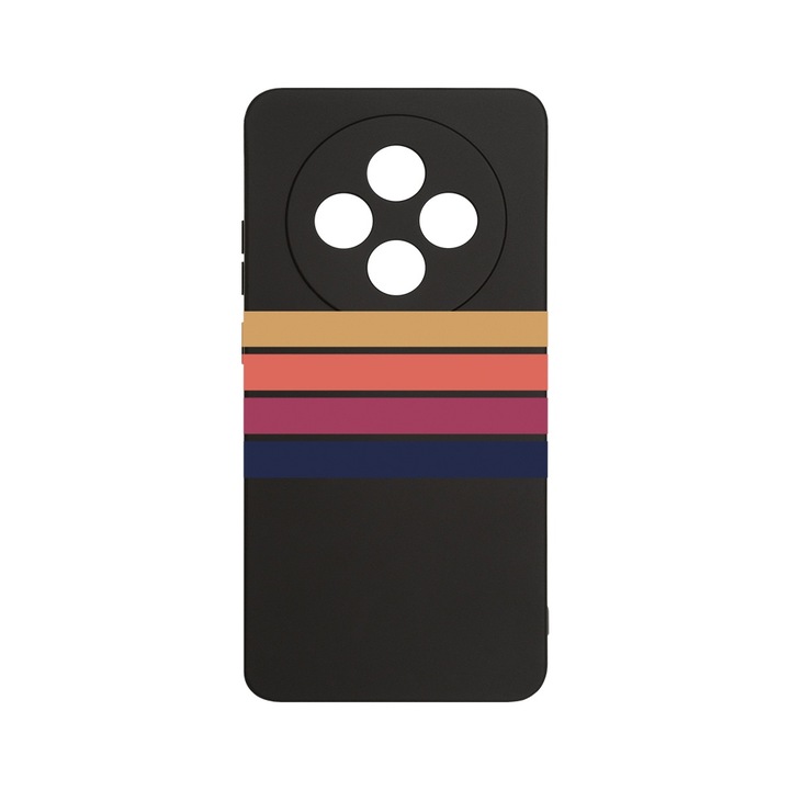 Husa Pentru OPPO Reno12 F / Reno12 FS, BestCase® Slim Premium Silicon 1.2MM, Retro Lines, Microfibra in interior, Antisoc, Protectie camera si ecran, PB 1479