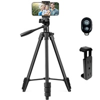 Trepied Telescopic 2 in 1 pentru Telefon, Yulinland, Camera Foto, GoPro, Telecomanda Bluetooth, Universal, Ajustabil, Ultraportabil, Varf Rotativ la 360°, Husa Impermeabila, Negru